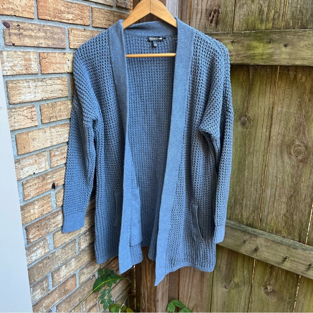 Toad&Co Women's Blue Knit Cardigan Organic Cotton/Recycled Denim